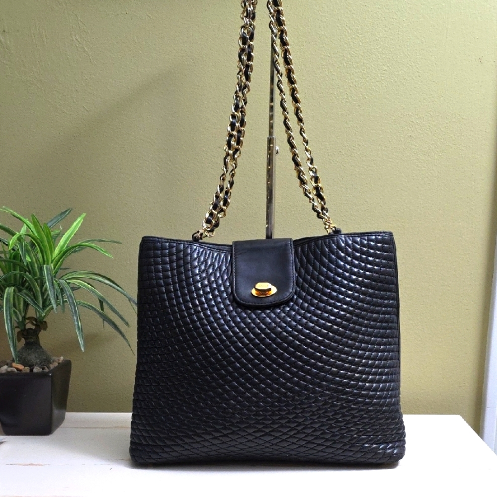Bally | Black Lambskin Quilted Leather Bag